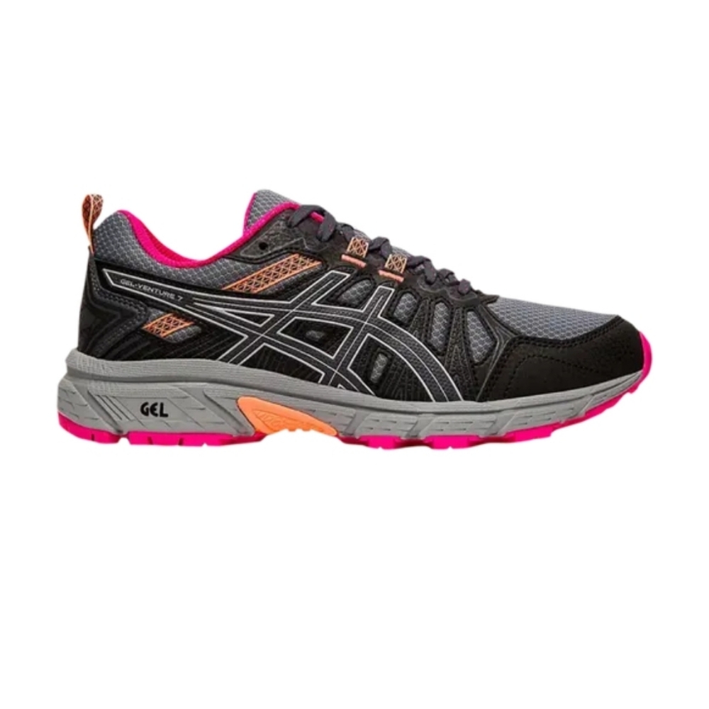 Asics $145 Gel Venture 7 Running Sneakers Size 8 Grey Pink